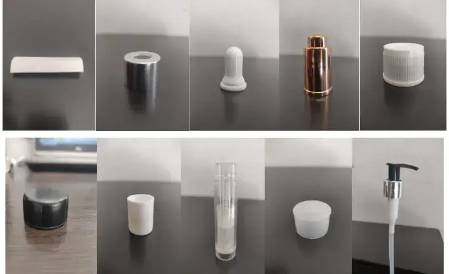 Assorted cosmetic bottles and jars in bulk