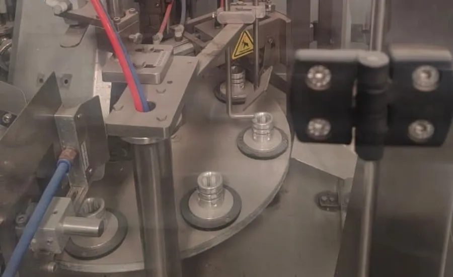 Bhavani Automatic Tube Filler detail view of sealing mechanism